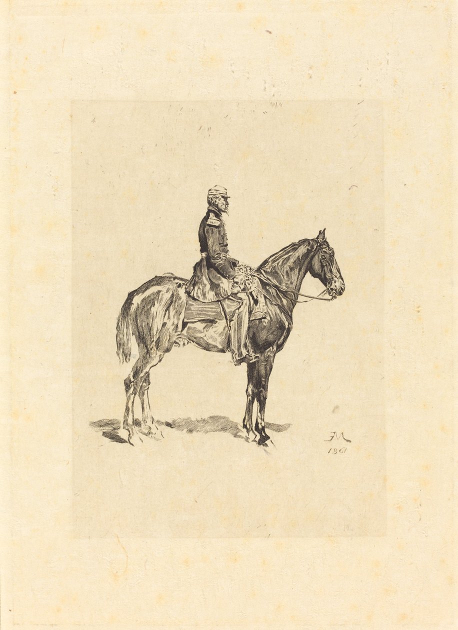Horseman by Frederic Auguste La Guillermie after Jean Louis Ernest Meissonier