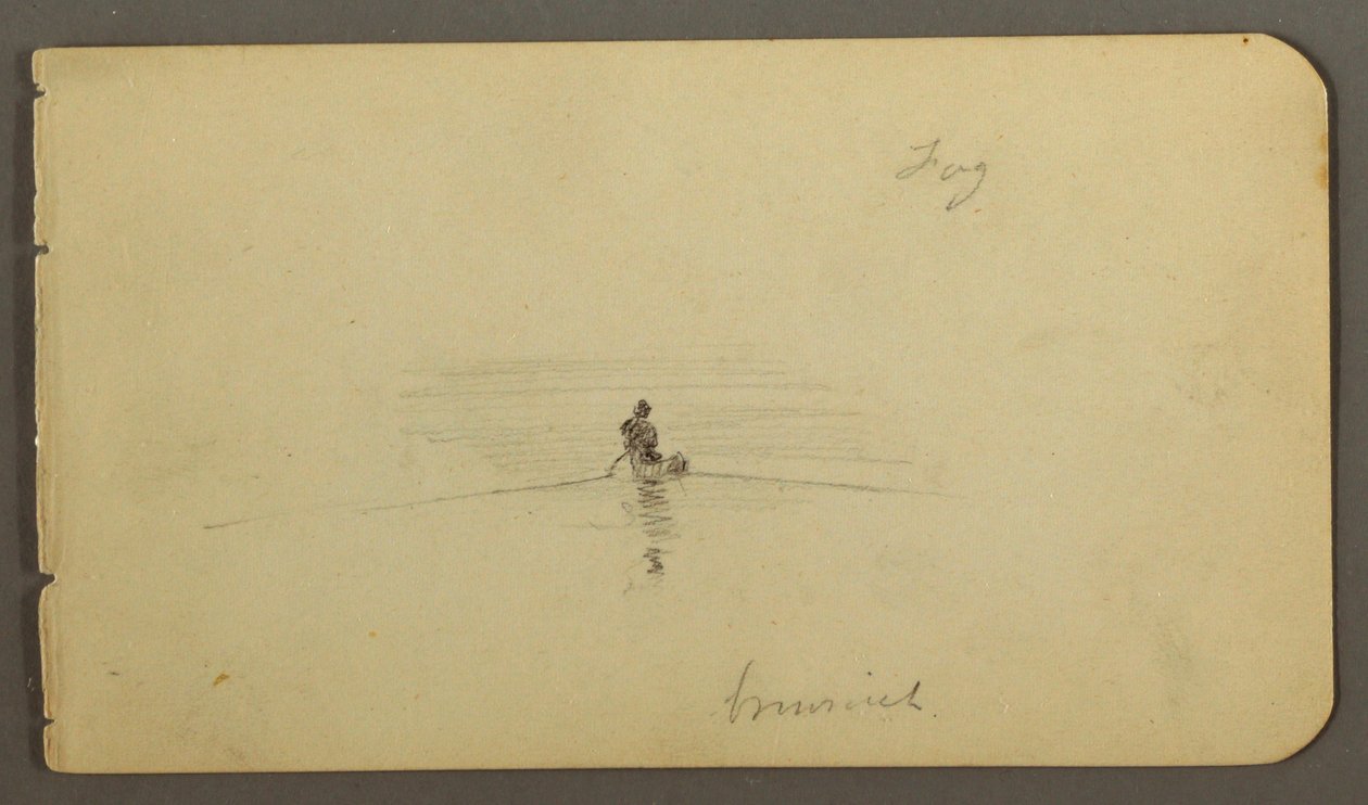 Man in canoe, possibly 1878 by Frederic Edwin Church