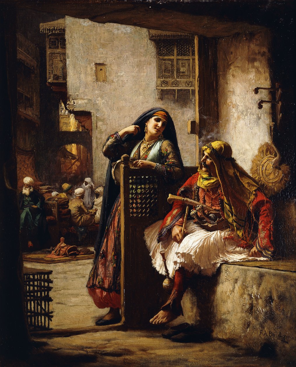 A Visit from the Chieftain by Frederick Arthur Bridgman