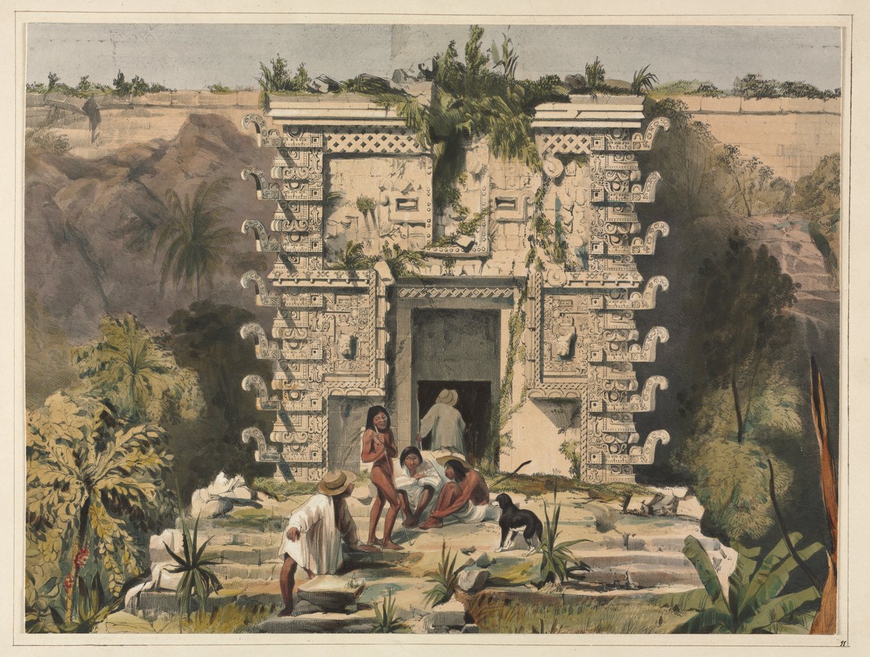 Gateway of the Great Teocallis, Uxmal by Frederick Catherwood