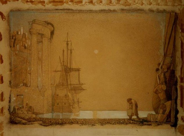 Unloading Cargo by Frederick Cayley Robinson