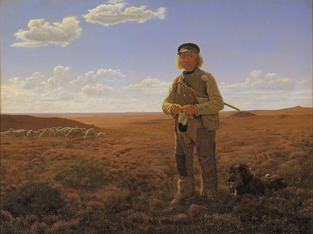 A Jutland Shepherd on the Moors by Frederik Vermehren