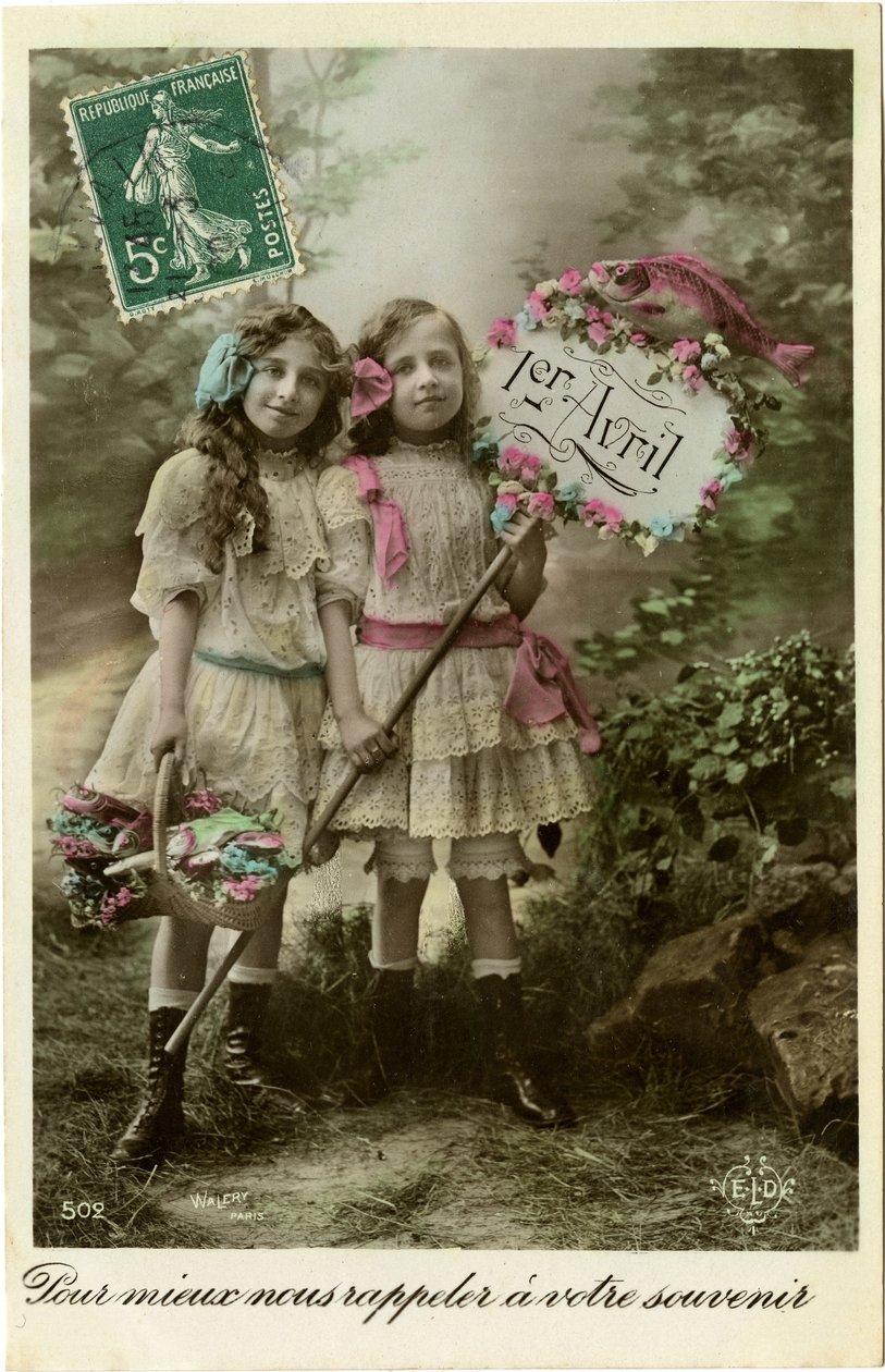 Greetings, April Fools Day, 1906 by French Photographer