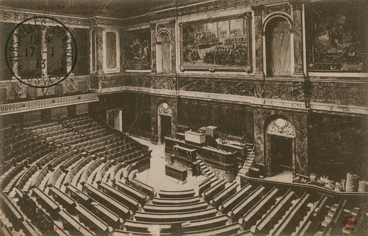 Versailles Congress. Postcard sent in 1913. by French Photographer