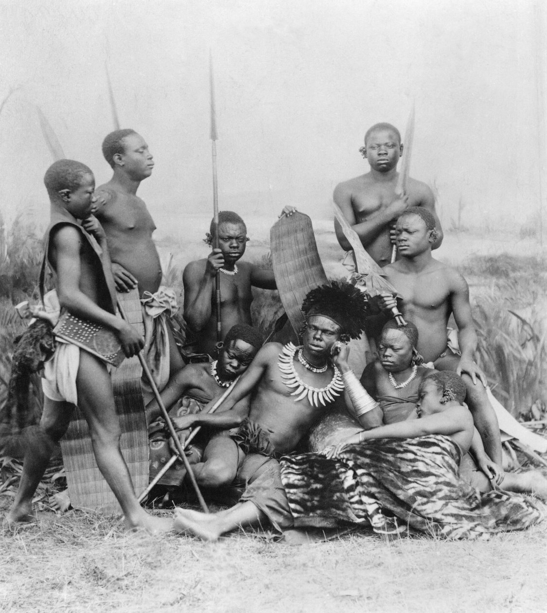 Warriors, Belgian Congo, 1894 by French Photographer
