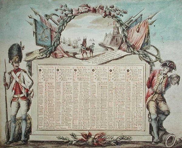 Calendar for 1780 by French School