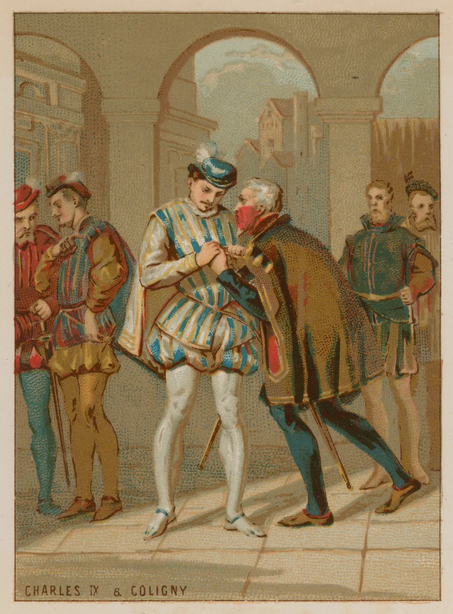 Charles IX taking advice from Coligny by French School