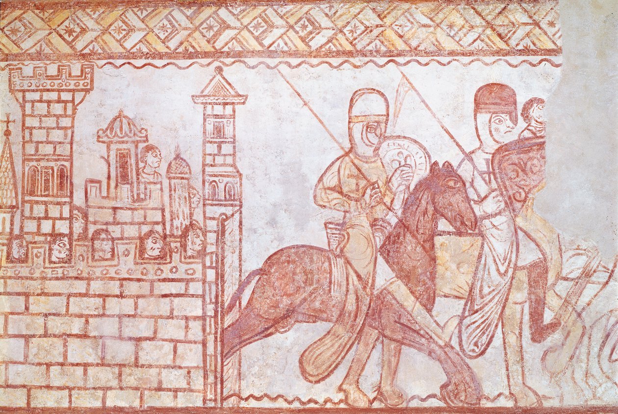 Departure of the Crusaders in 1163 from the Syrian Castle of Krak des Chevaliers for the Battle of Bocquée by French School