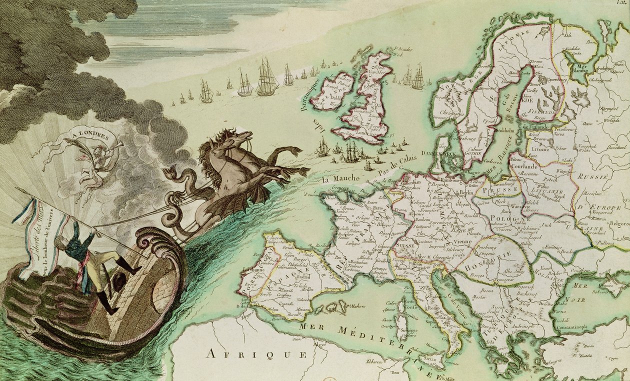 Map illustrating the Naval Attack on England by Napoleon Bonaparte, c.1803-04 by French School