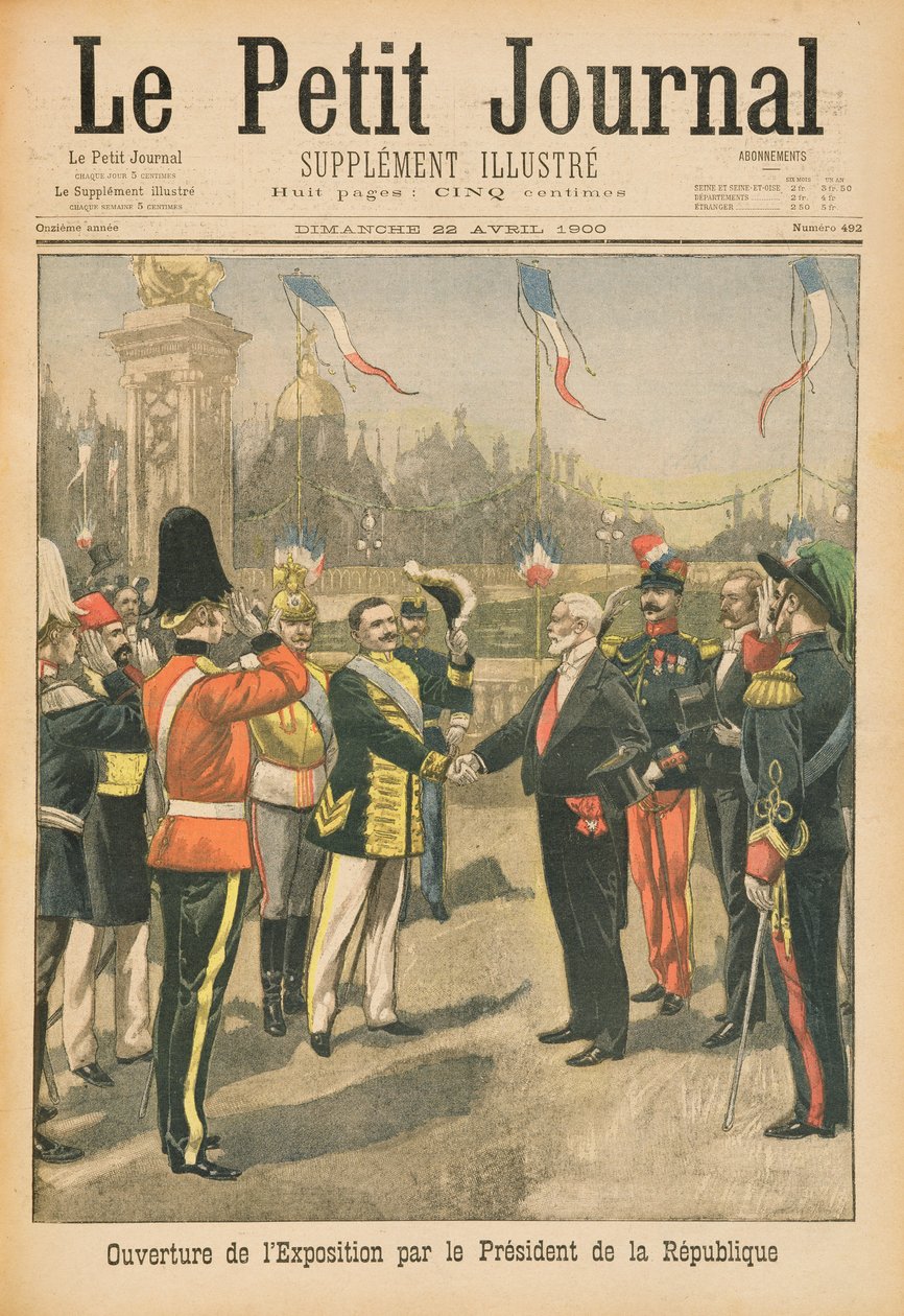 Opening of the Universal Exhibition of 1900 by the President of the Republic, Paris, illustration from 