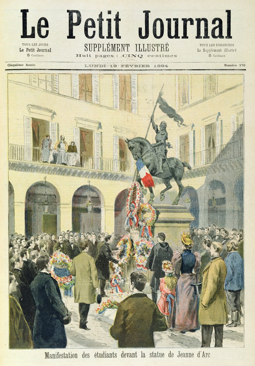 Students Gather at the Statue of Joan of Arc, from the Front Page of the Illustrated Supplement of 