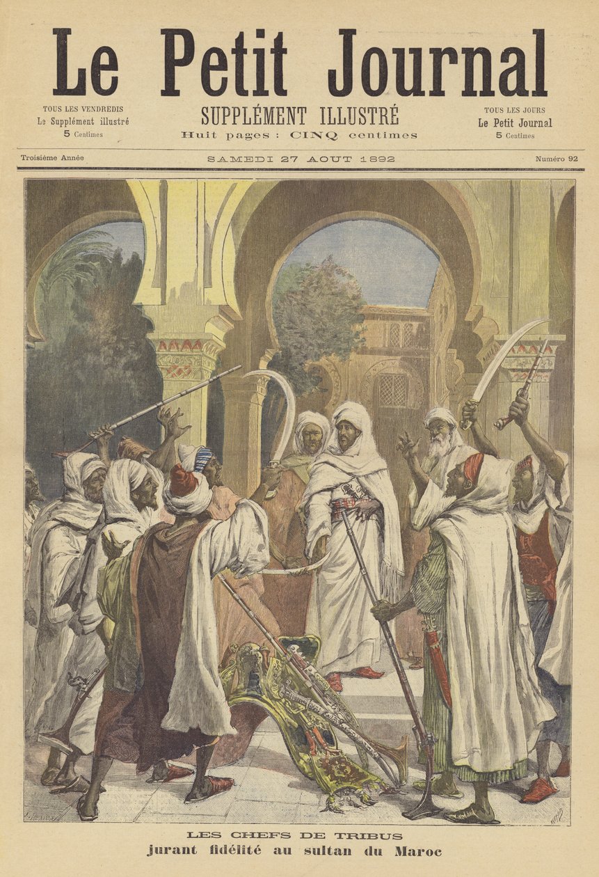 Tribal chiefs swearing their loyalty to the Sultan of Morocco by French School