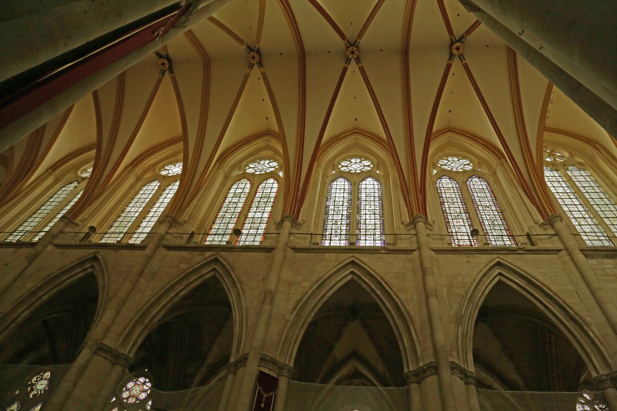 View of the South Side of the Nave by French School