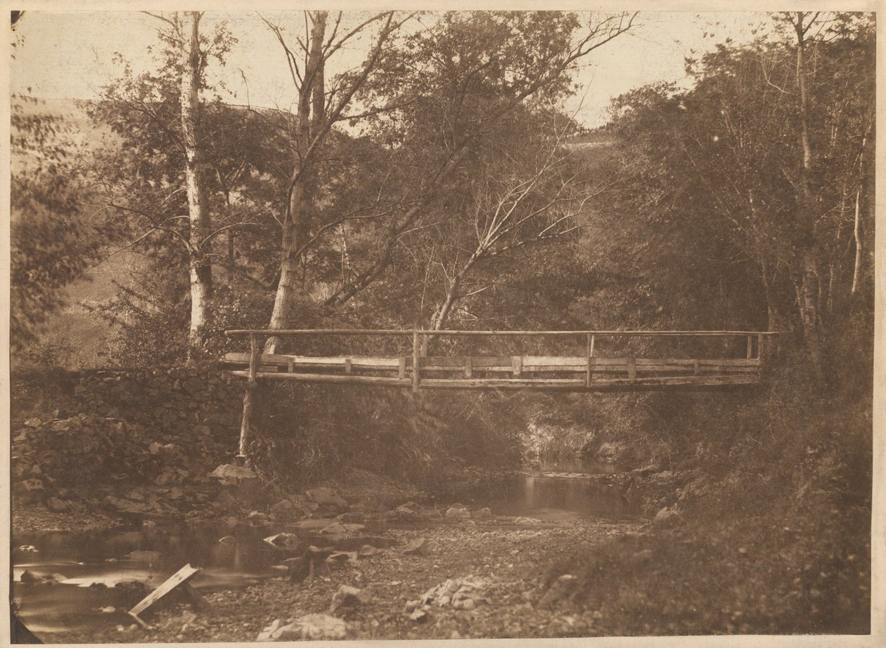 Landscape with Trees and Bridge by French 19th Century