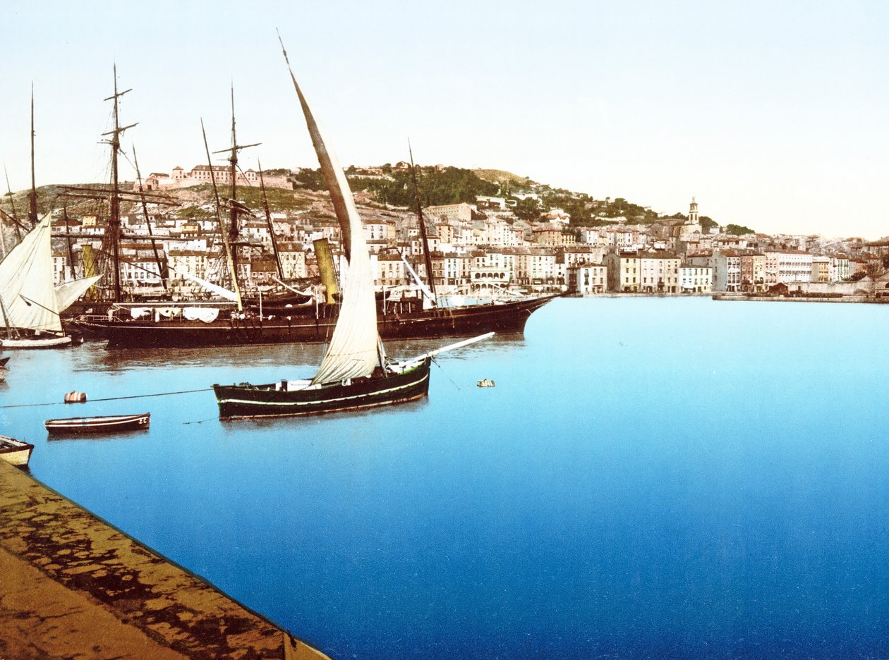 A View of Cette Harbour, France, 1890-1900 by French Photographer