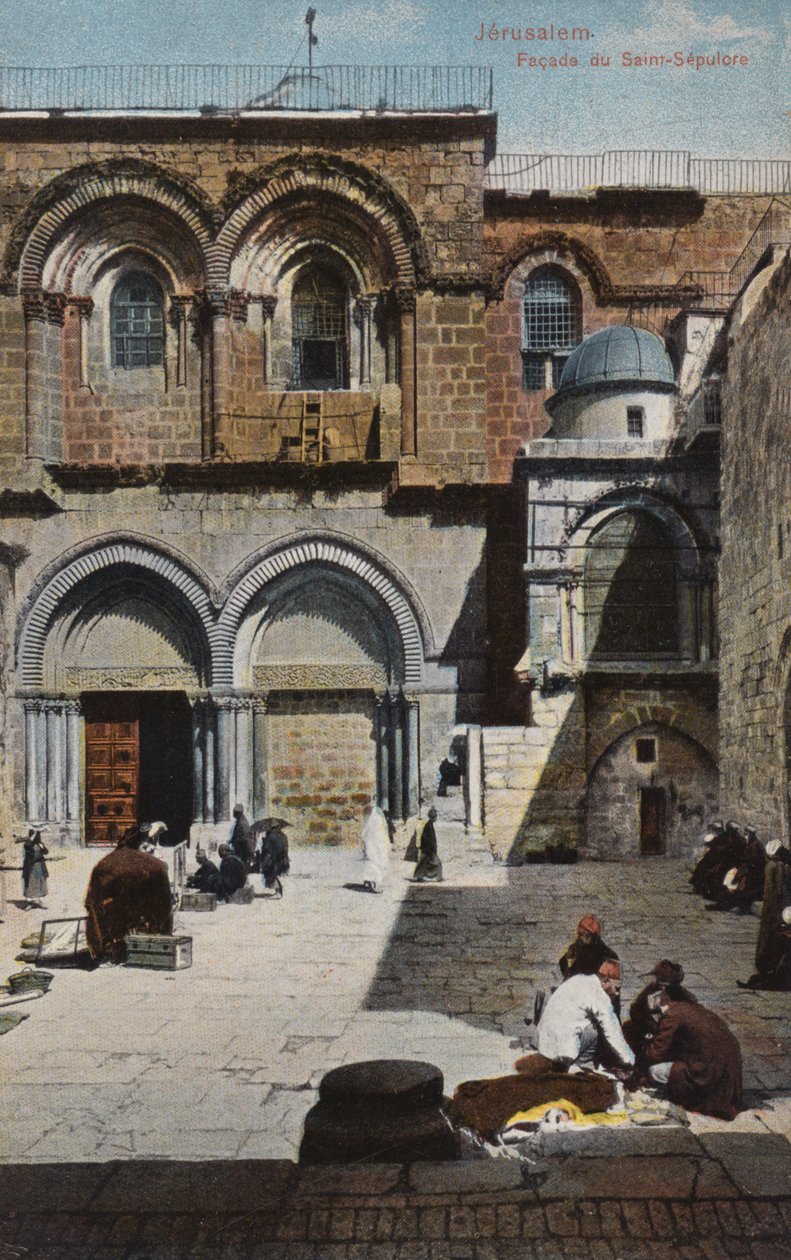 Jerusalem, Facade of the Holy Sepulchre by French Photographer