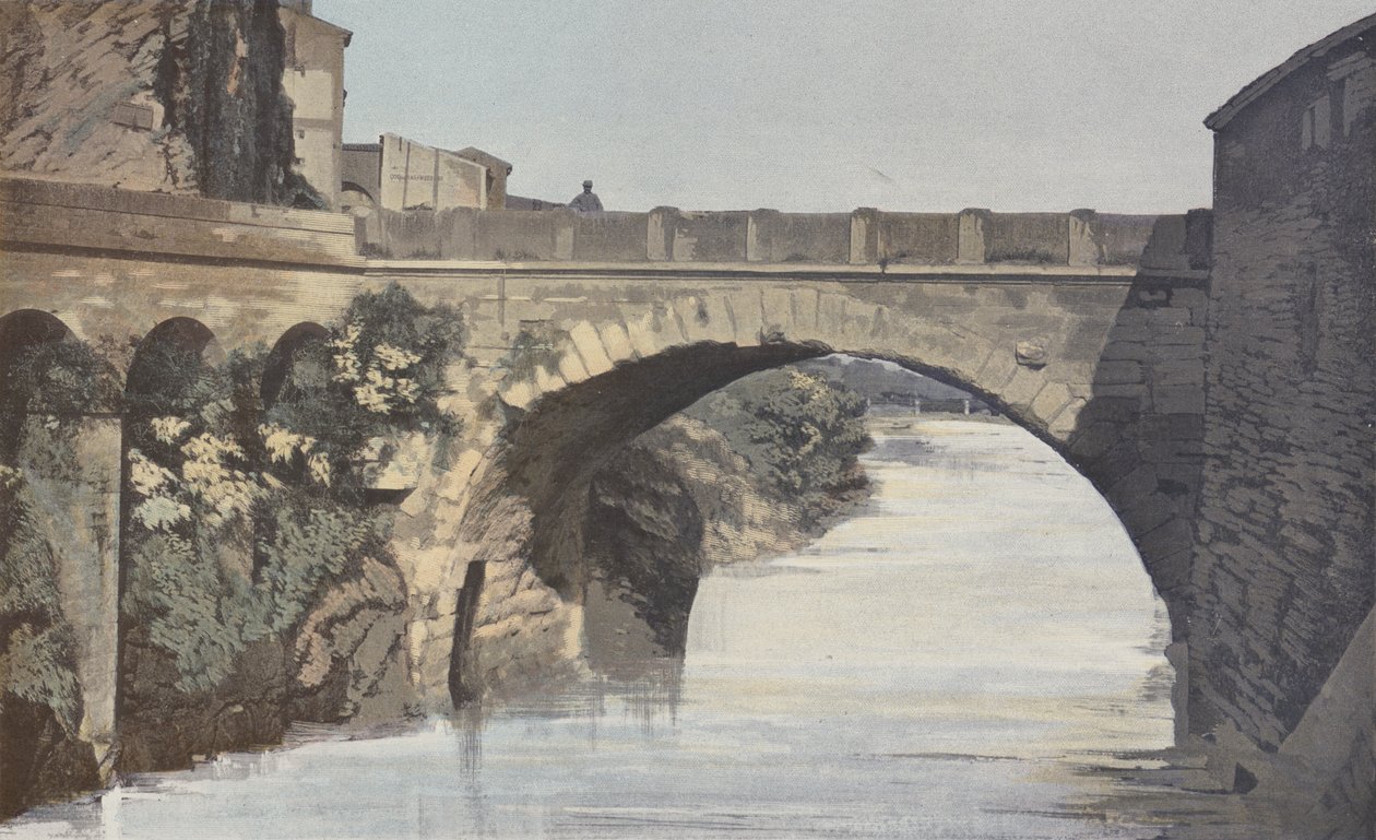 Vaison, Roman Bridge, Upstream View by French Photographer