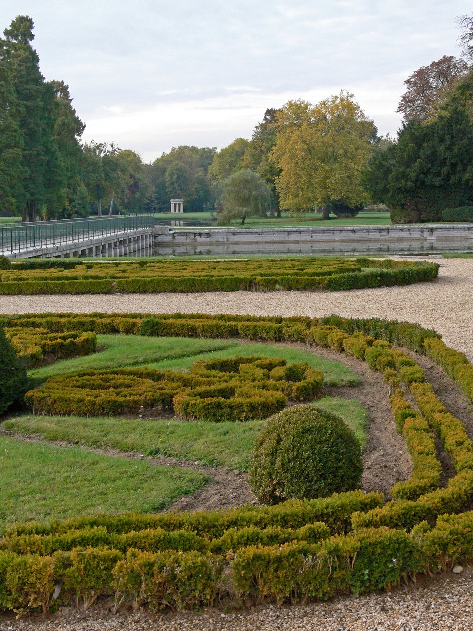 A View of the Chateau: The Gardens by French School