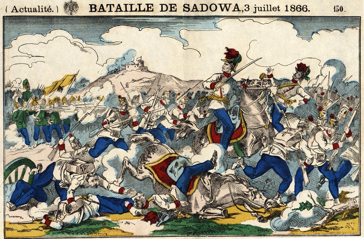 Battle of Sadowa on July 3 by French School