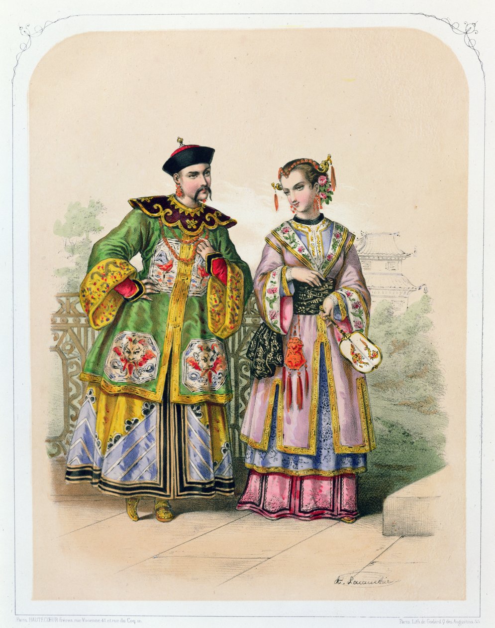 Chinese gentleman and lady, mid 19th century by French School