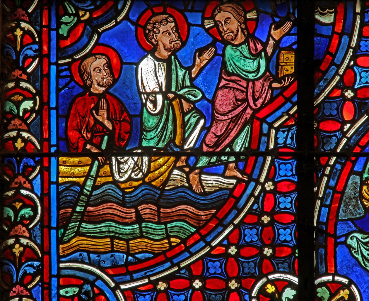 Christ walks on water by French School