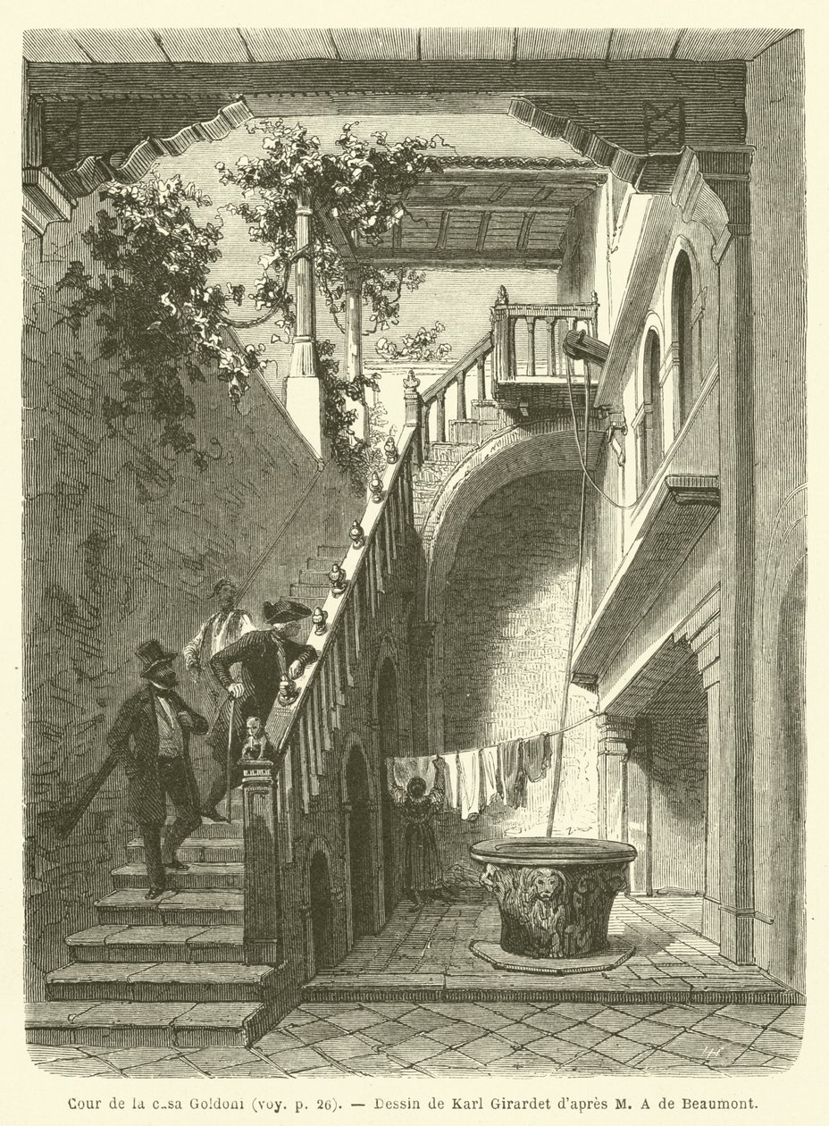 Courtyard of the Casa Goldoni by French School