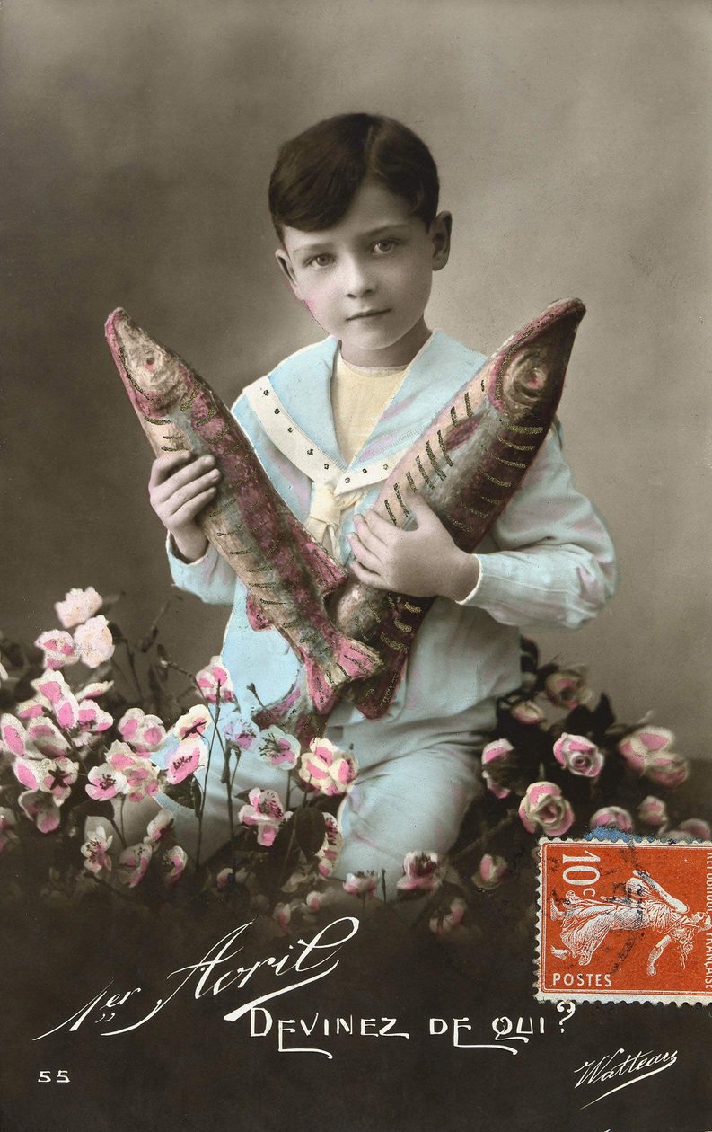 Postcard of April 1st, Early 20th Century by French School