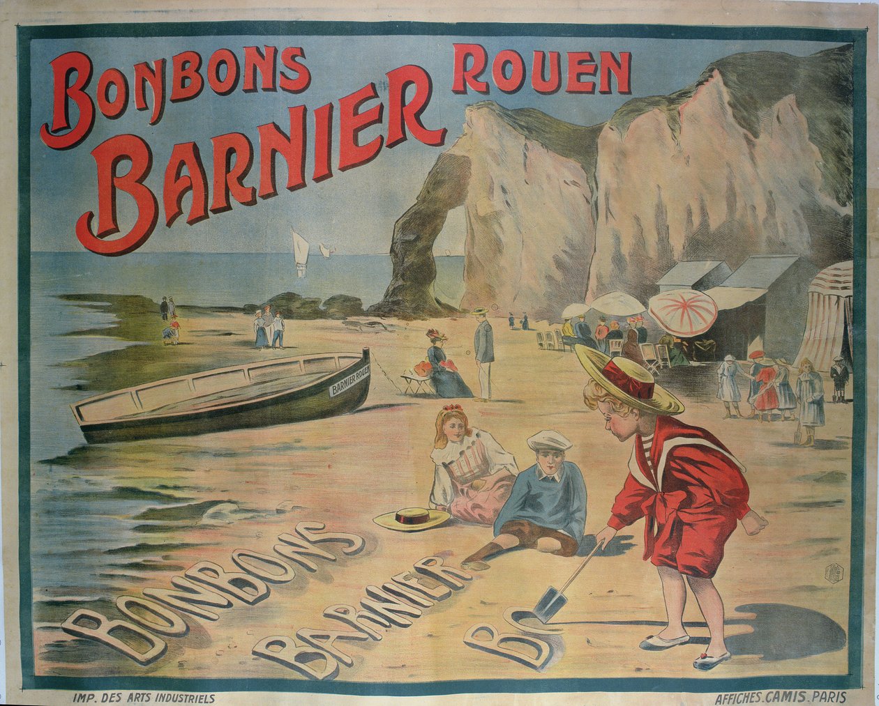 Poster advertising Barnier sweets by French School