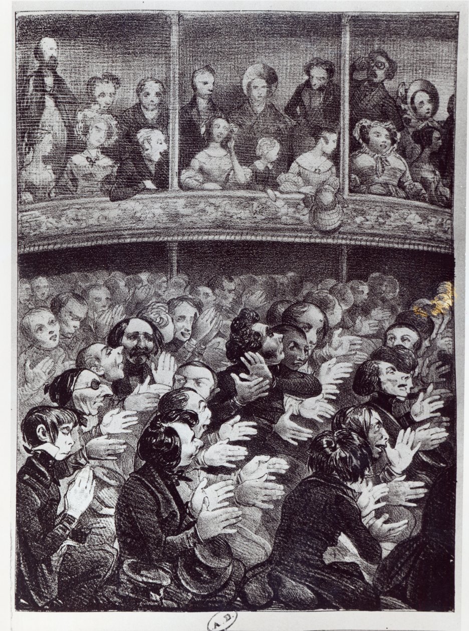 The Claque in action, c.1830-40 by French School