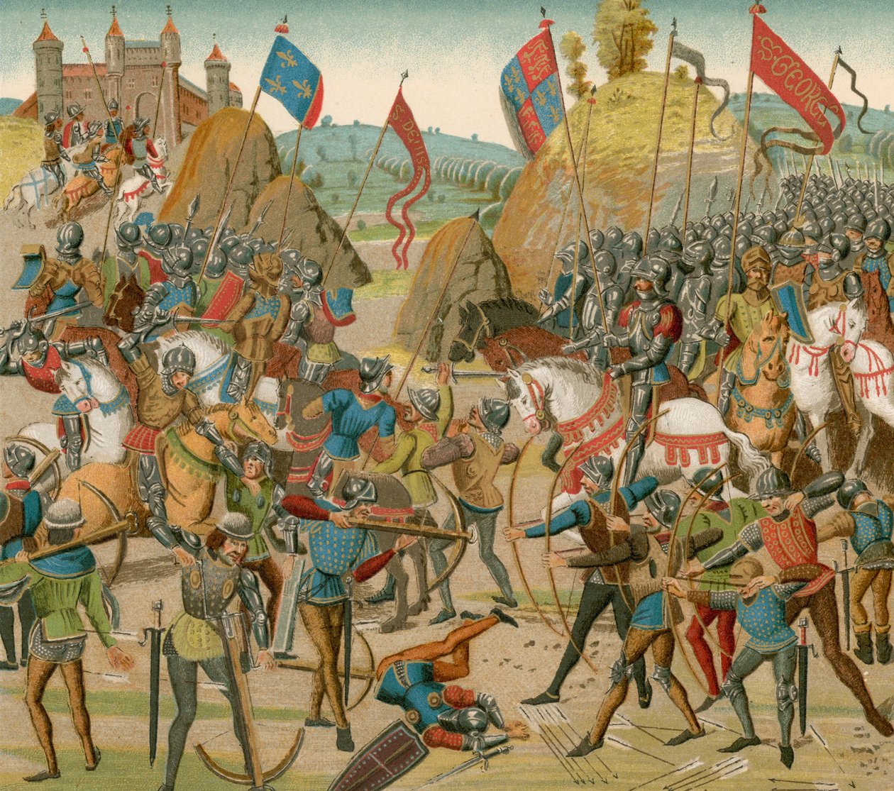 The Battle of Crecy by French School