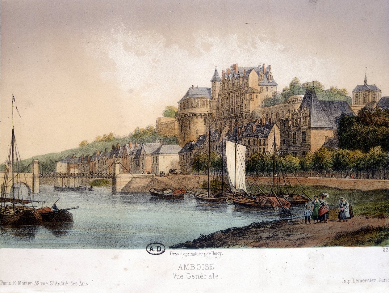 View of Amboise - lithography by French School
