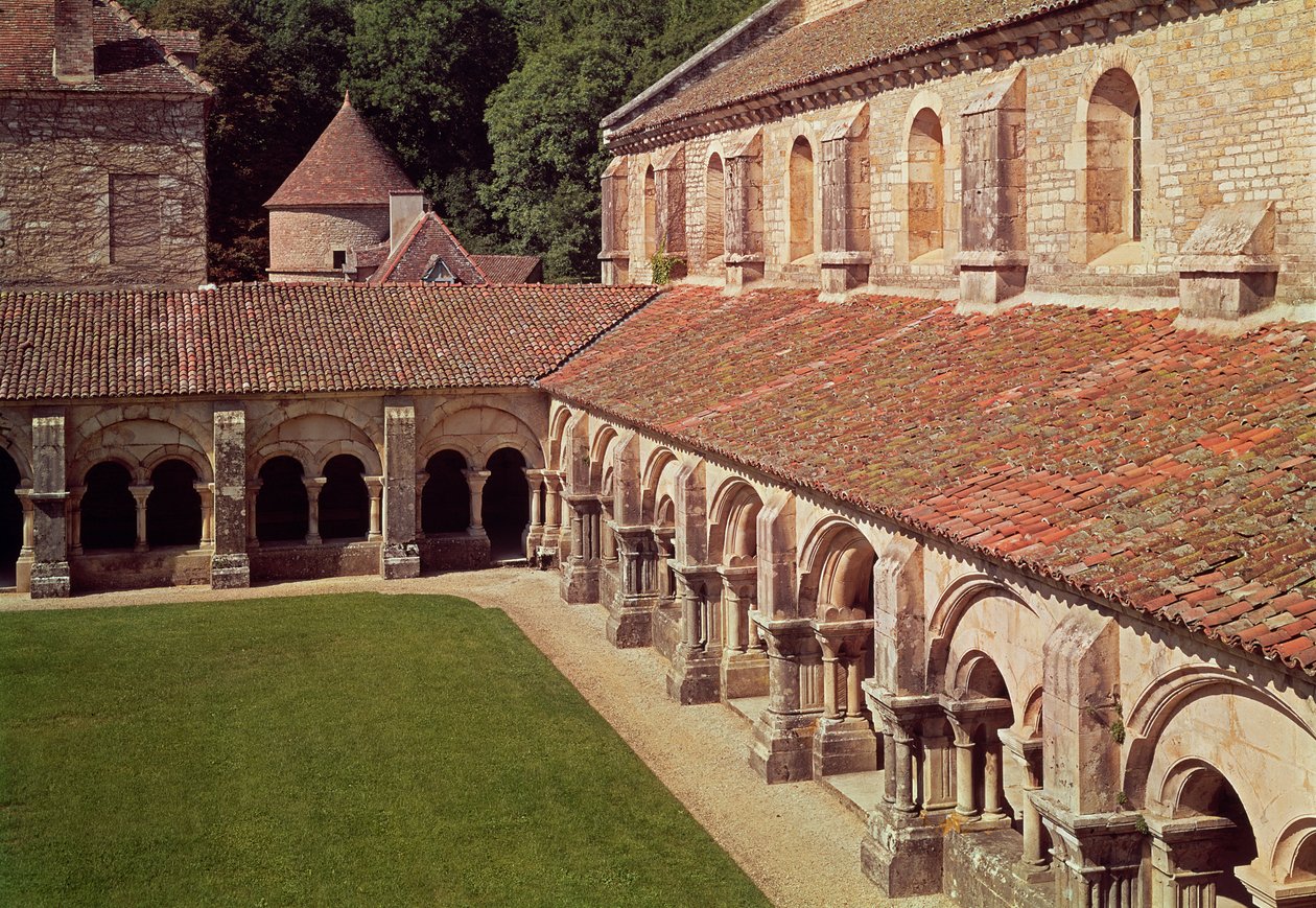View of the cloister by French School