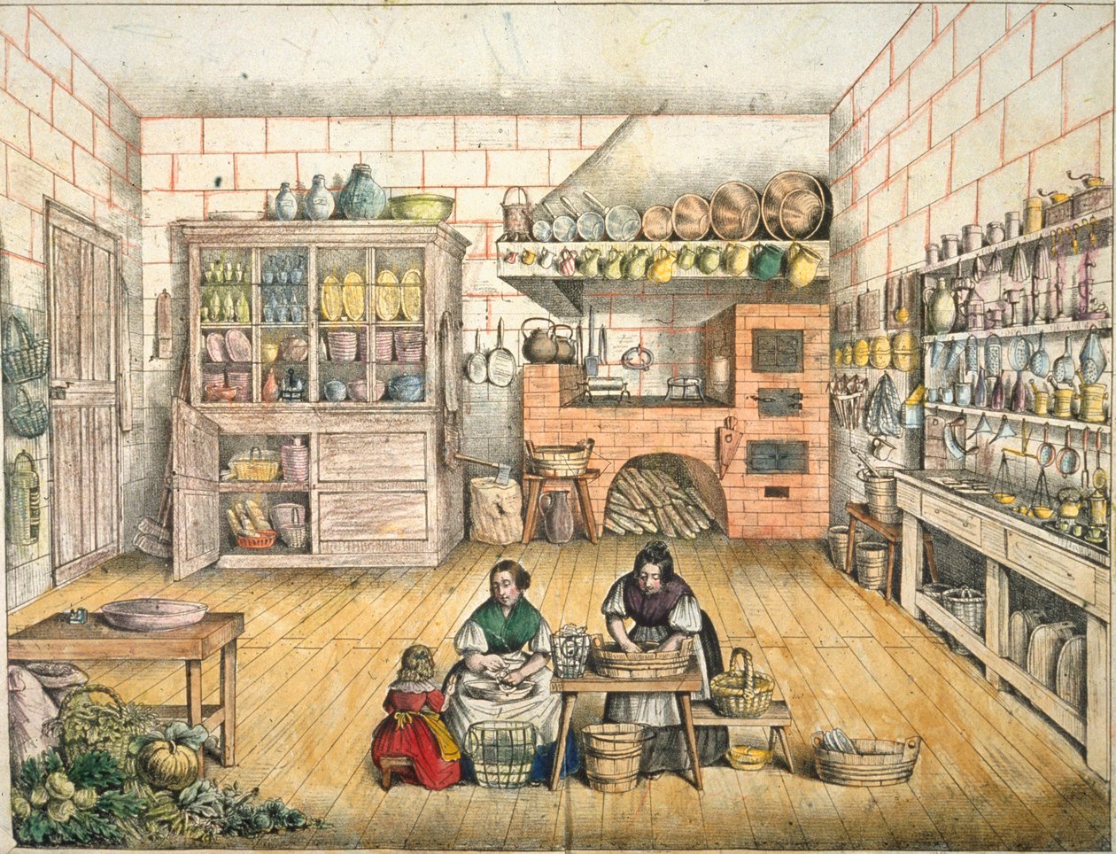 Well Stocked Rustic Kitchen by French School