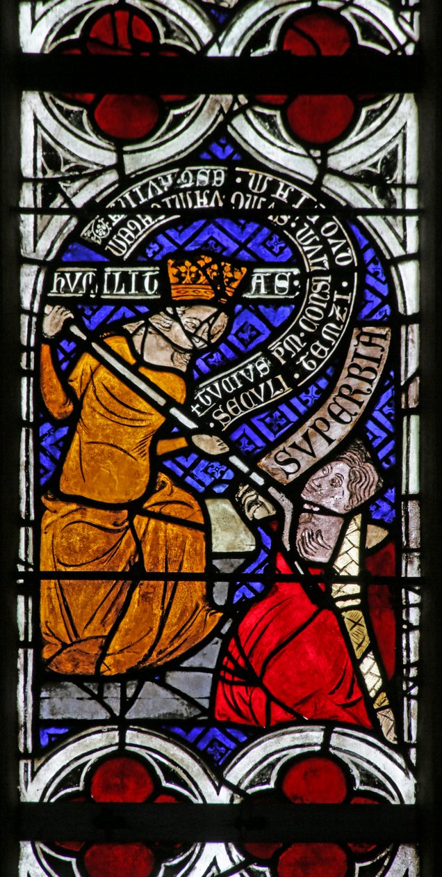 Window Depicting Psychomachia: Humility and Pride by French School