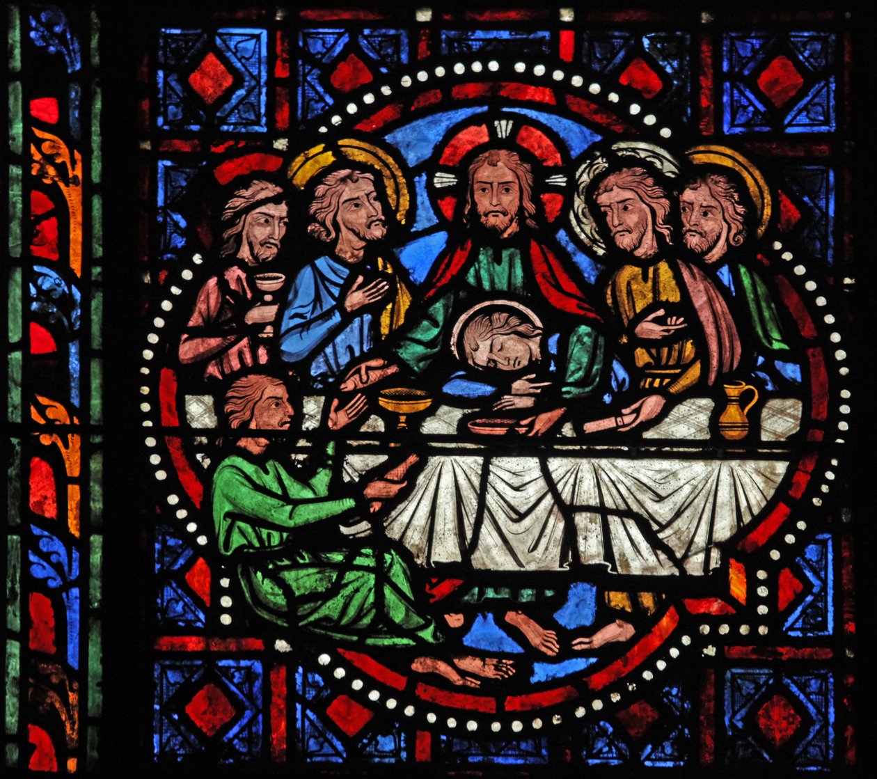 Window depicting the Last Supper by French School