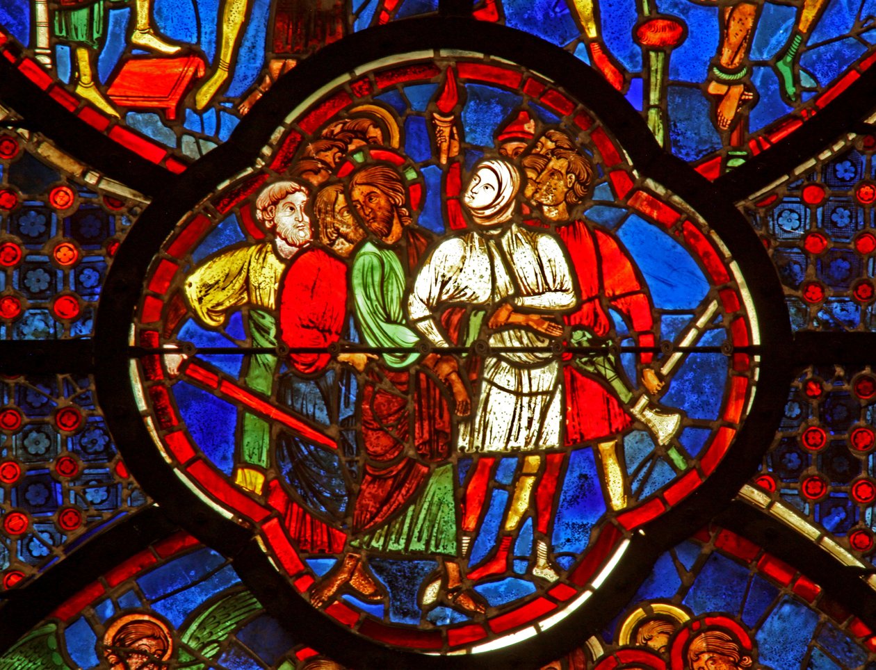 Window depicting the Betrayal by Judas by French School