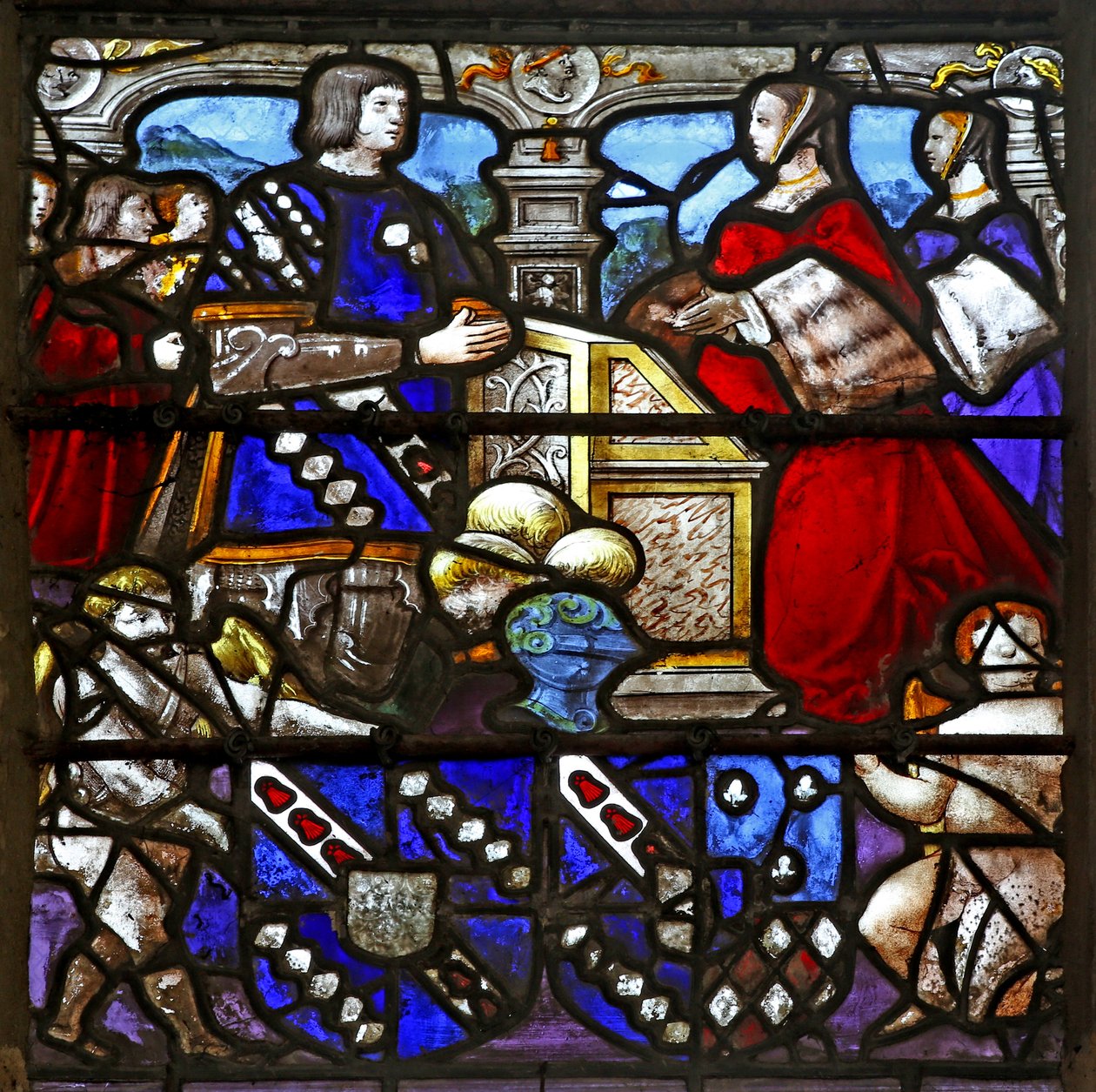 Window w18 depicting donors by French School
