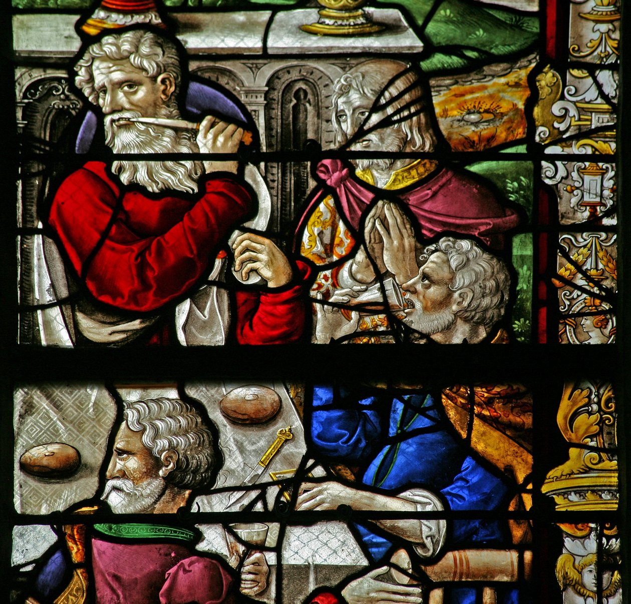 Window depicting the Last Supper by French School