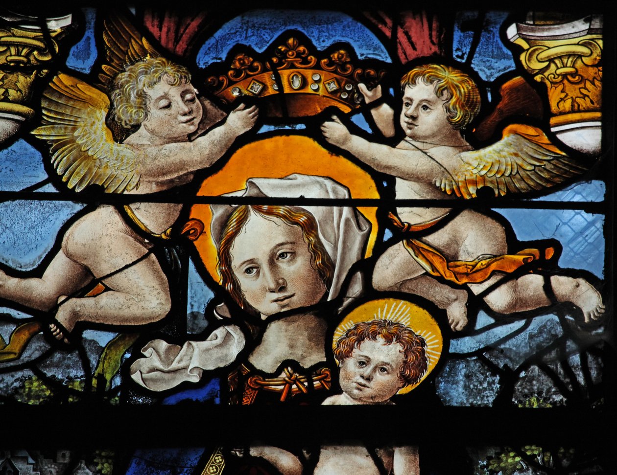 Window depicting the Virgin and Child by French School