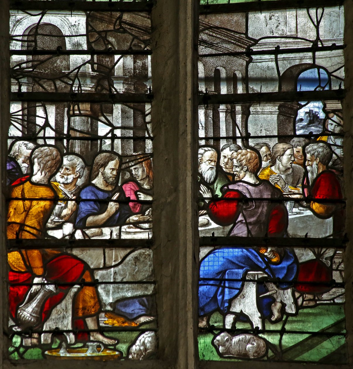 Window depicting the Last Supper by French School