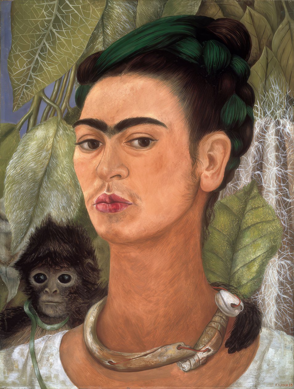 Self-Portrait with Monkey by Frida Kahlo