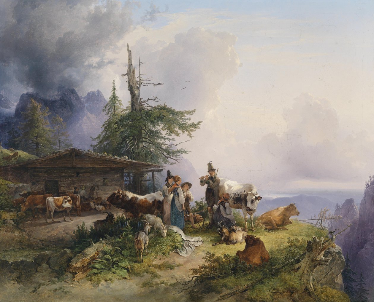 Alpine Farming at Untersberg by Friedrich Gauermann