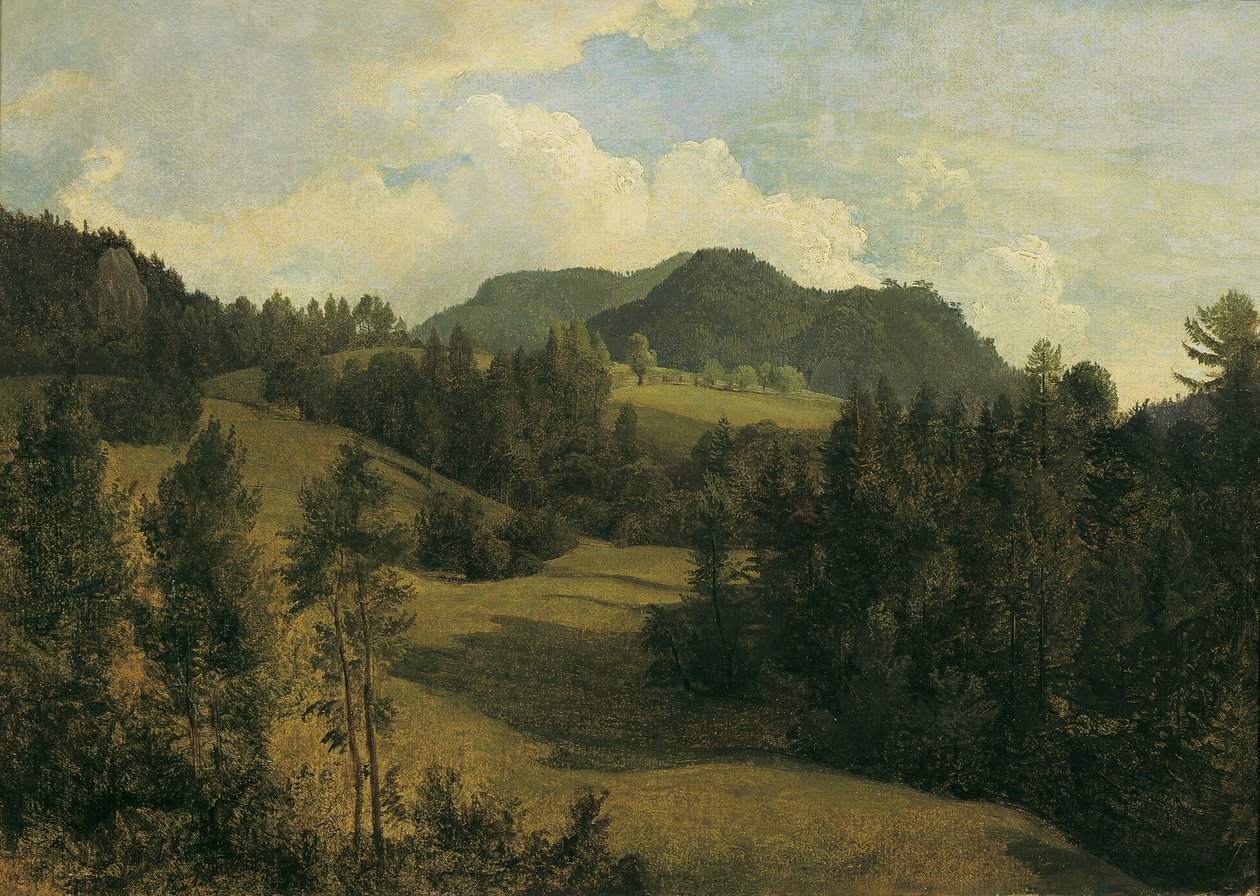 Landscape near Miesenbach by Friedrich August Mathias Gauermann