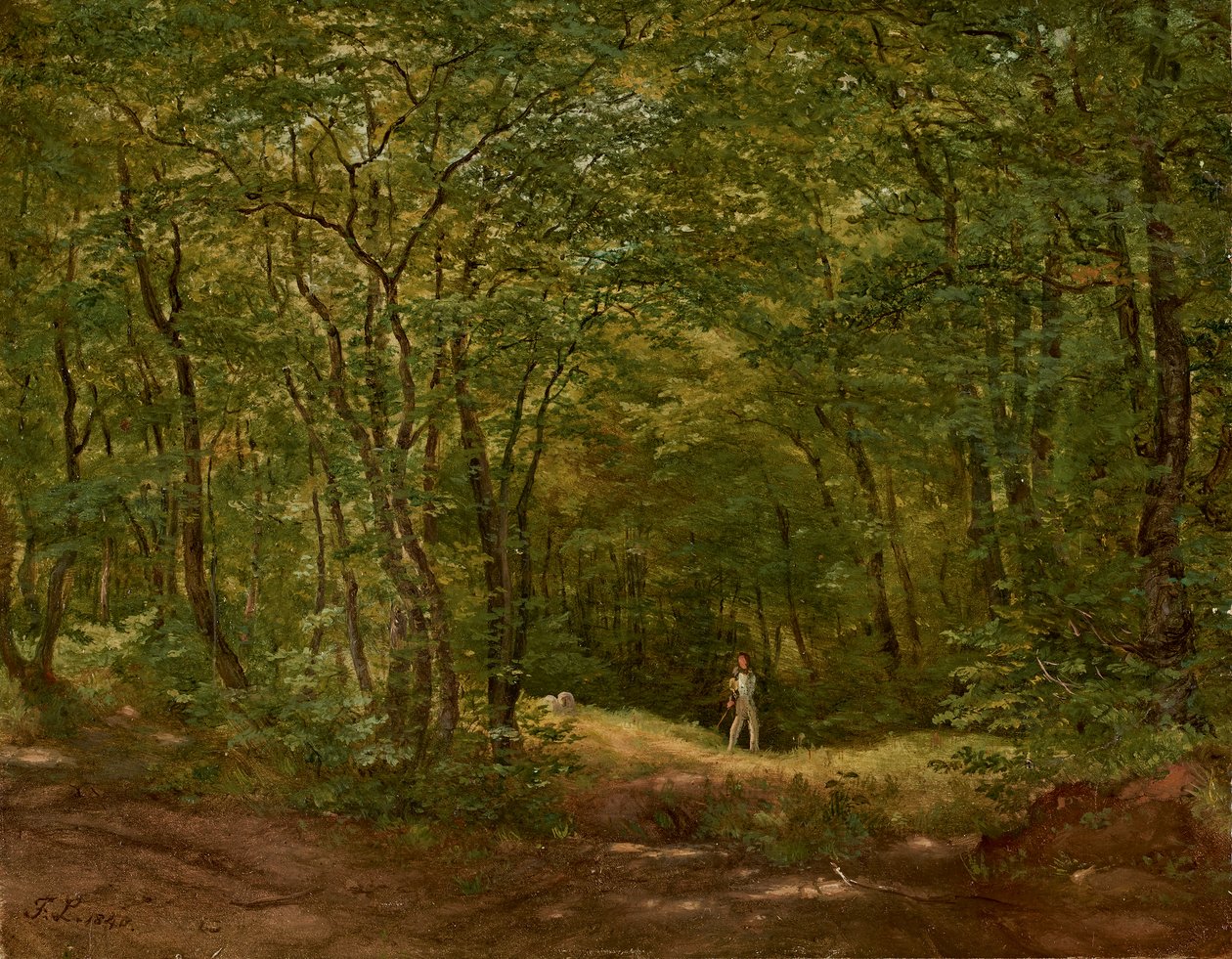 Walkers in a Forest Landscape by Friedrich Loos