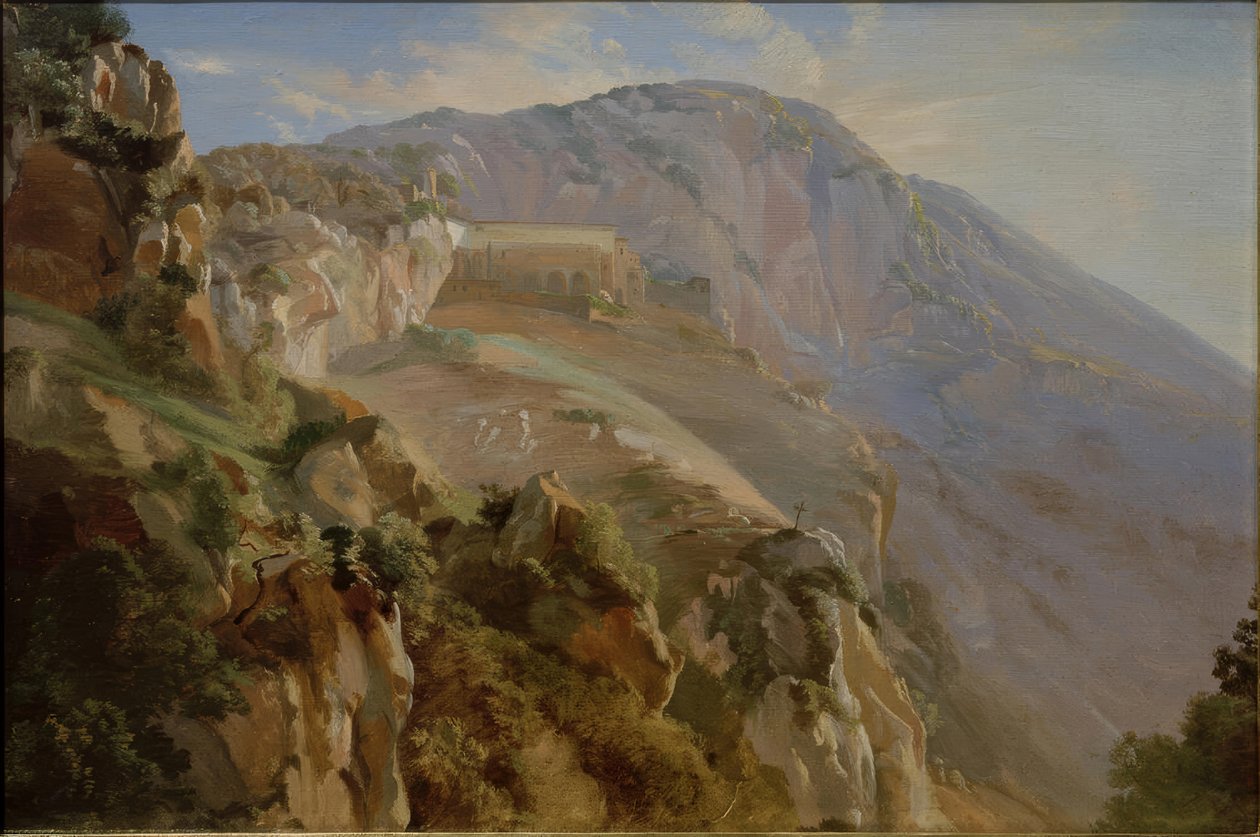 Monastery in the Mountains near Subiaco by Friedrich Nerly