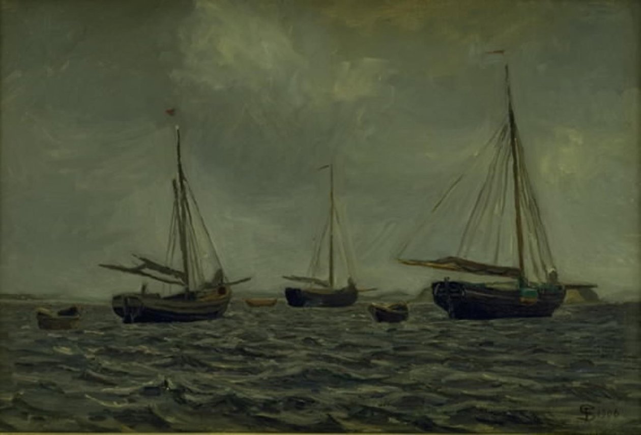 Ships at Anchor by Fritz Syberg