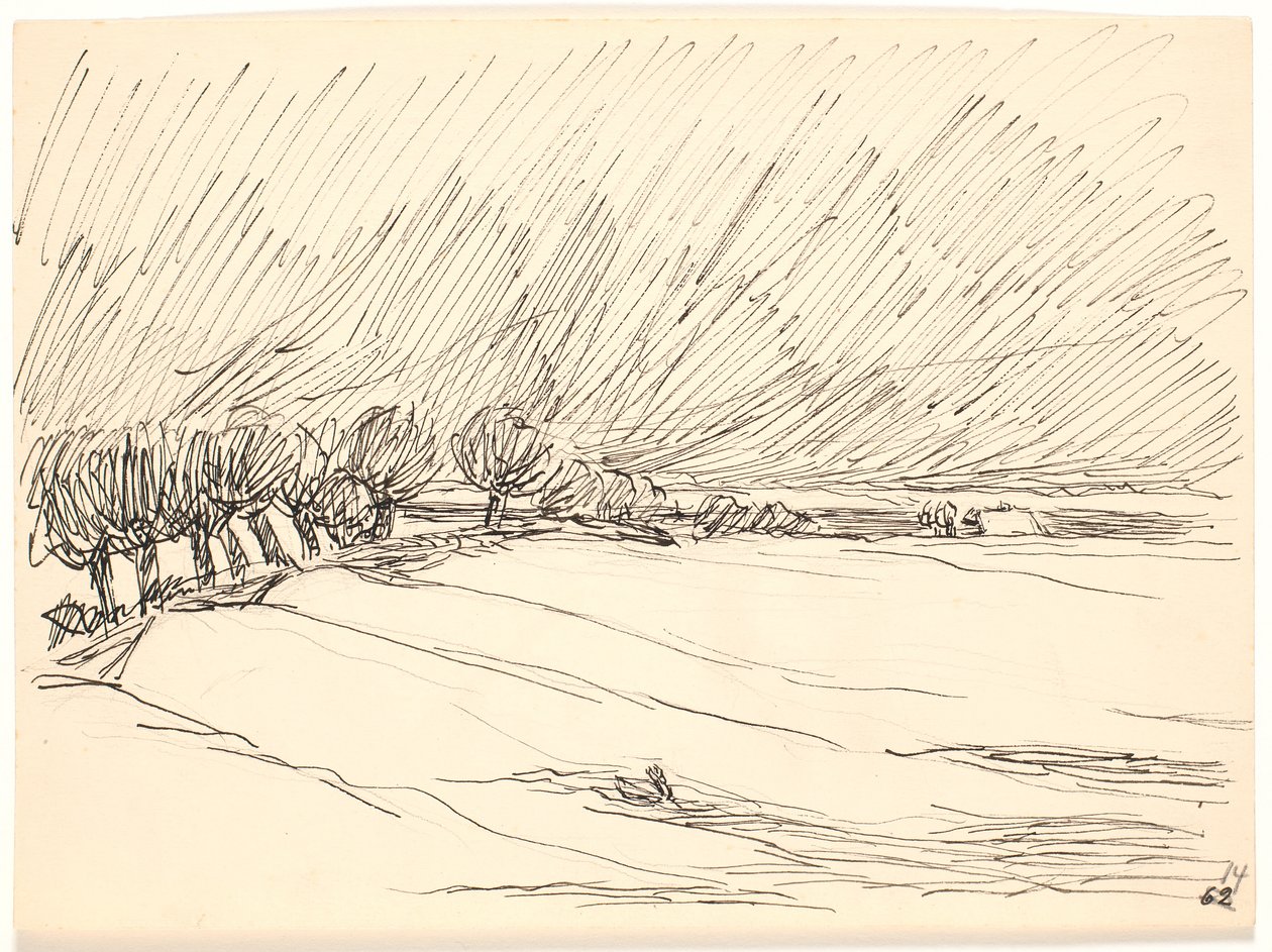 Winter Landscape with Poplars by Fritz Syberg
