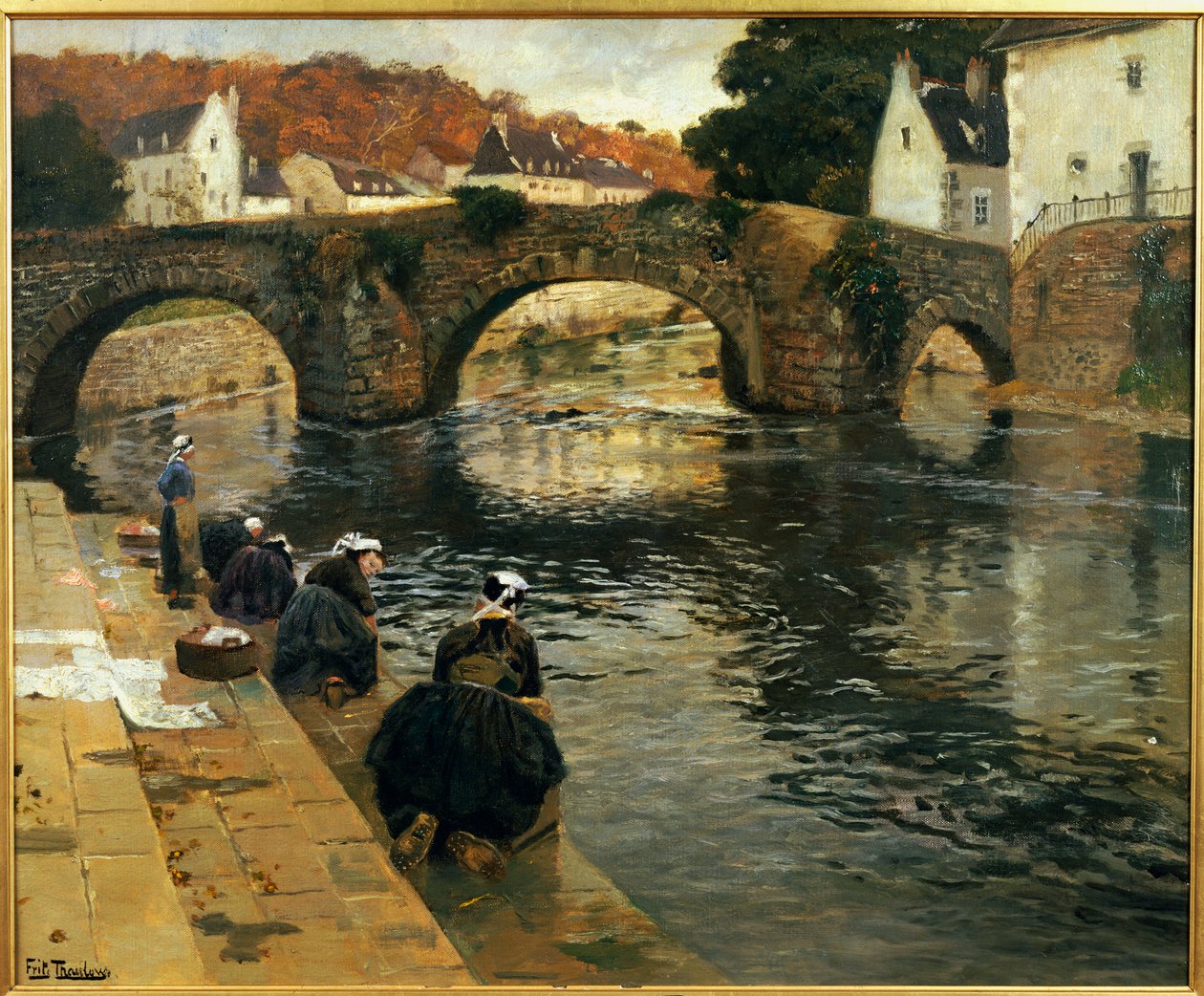 Washerwomen in the Morning at Quimperle by Frits Thaulow