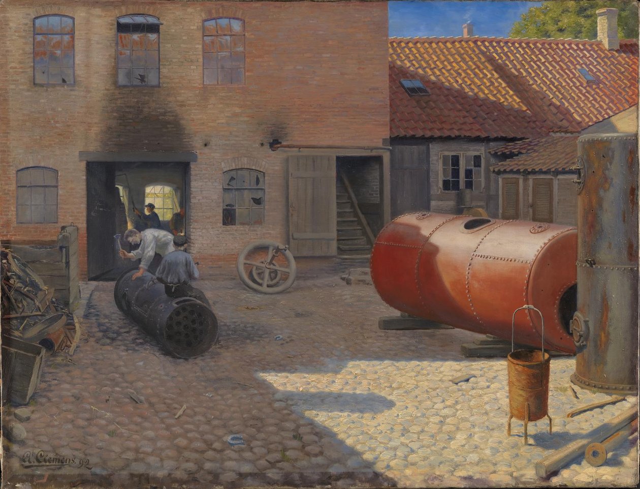Courtyard Interior of a Machine Factory in a Provincial Town by G.A. Clemens