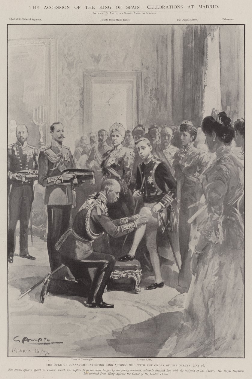 The Accession of the King of Spain, Celebrations at Madrid by G.S. Amato